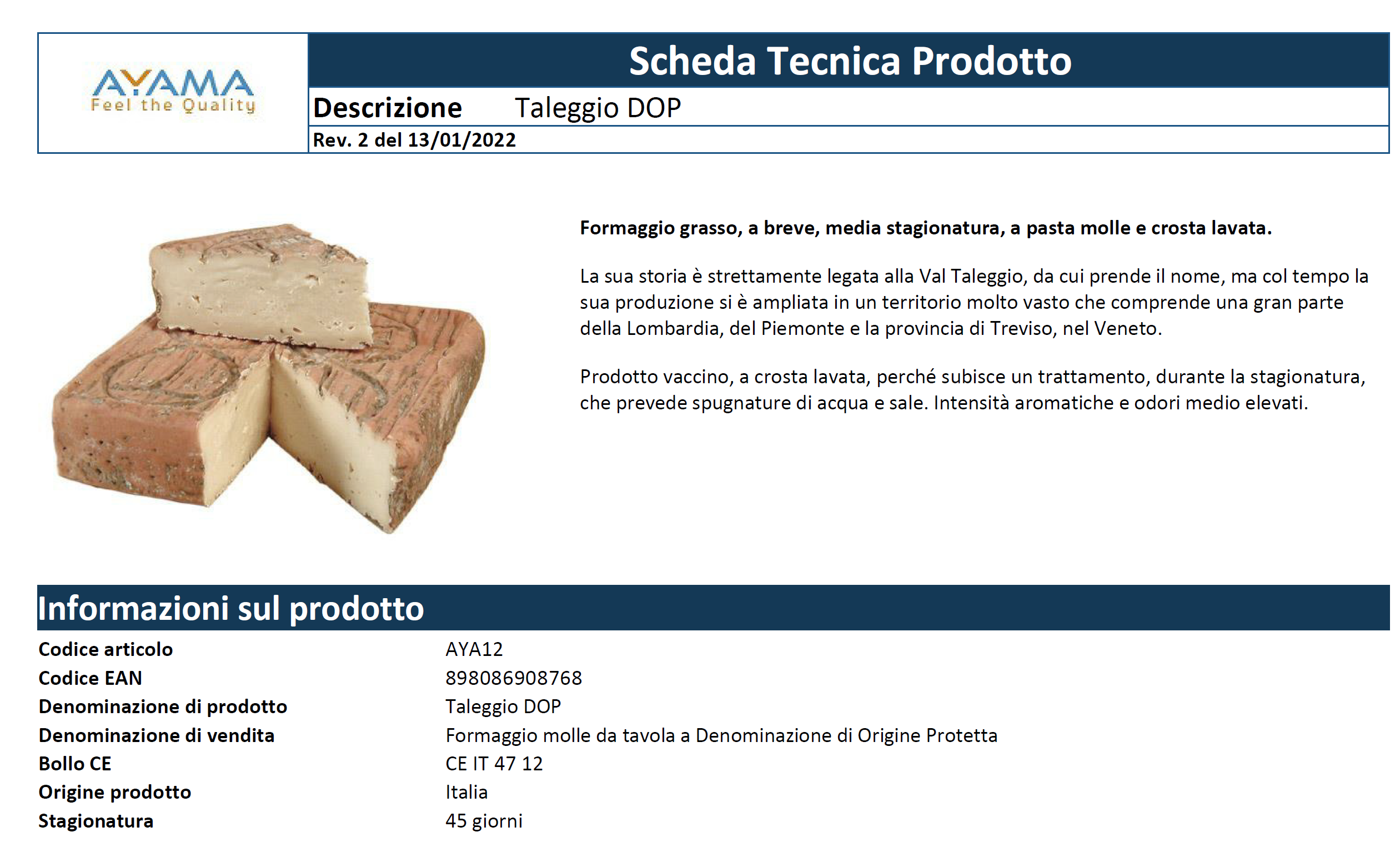 ayama scheda tecnica descrizione1